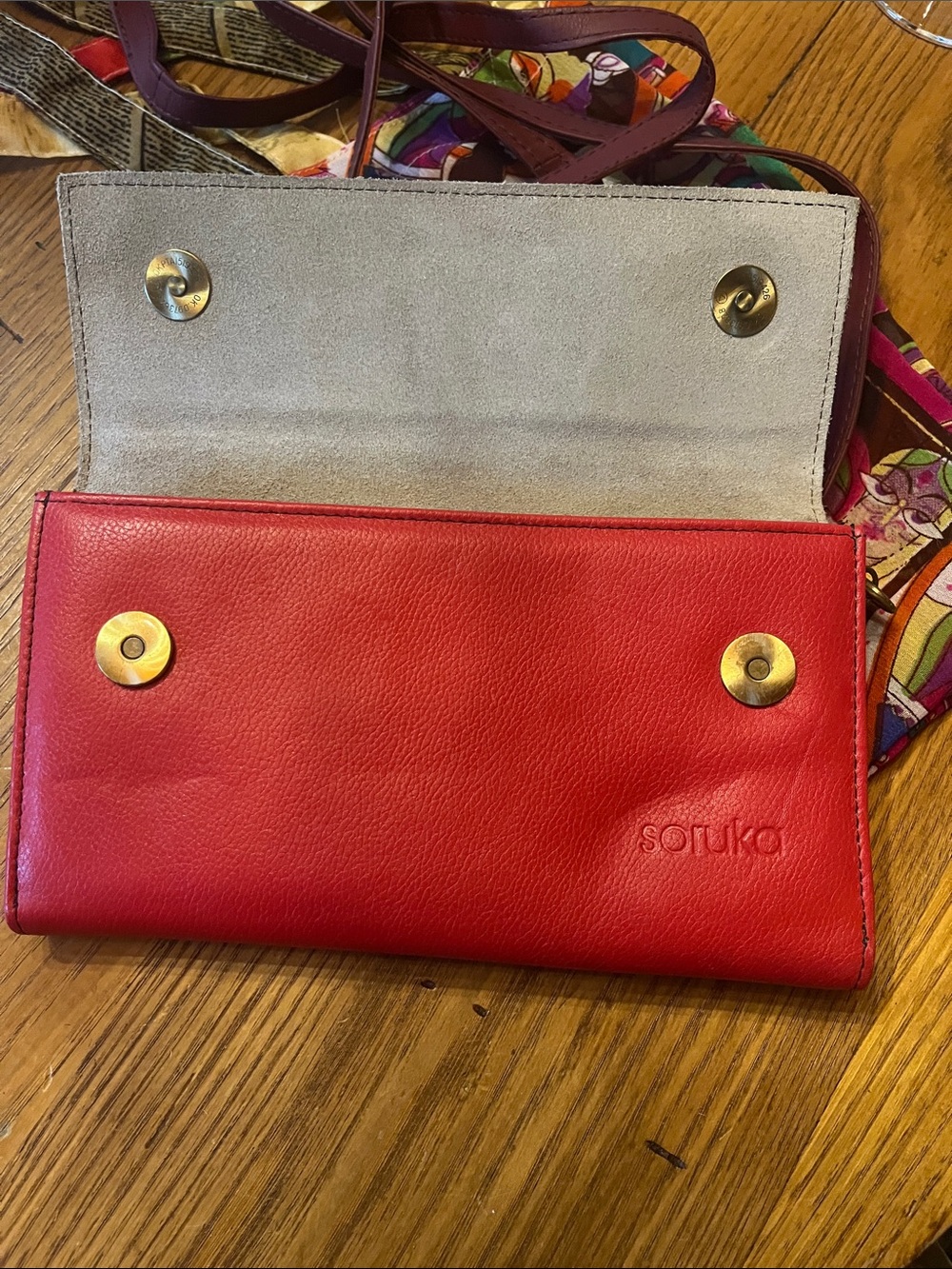 Soruka Multicolor Upcycled Leather Crossbody Wallet /Purse - Picture 2 of 8